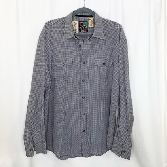 191 Unlimited Other - 191 Unlimited Mens Black Checked Button Down Shirt Size 2XL